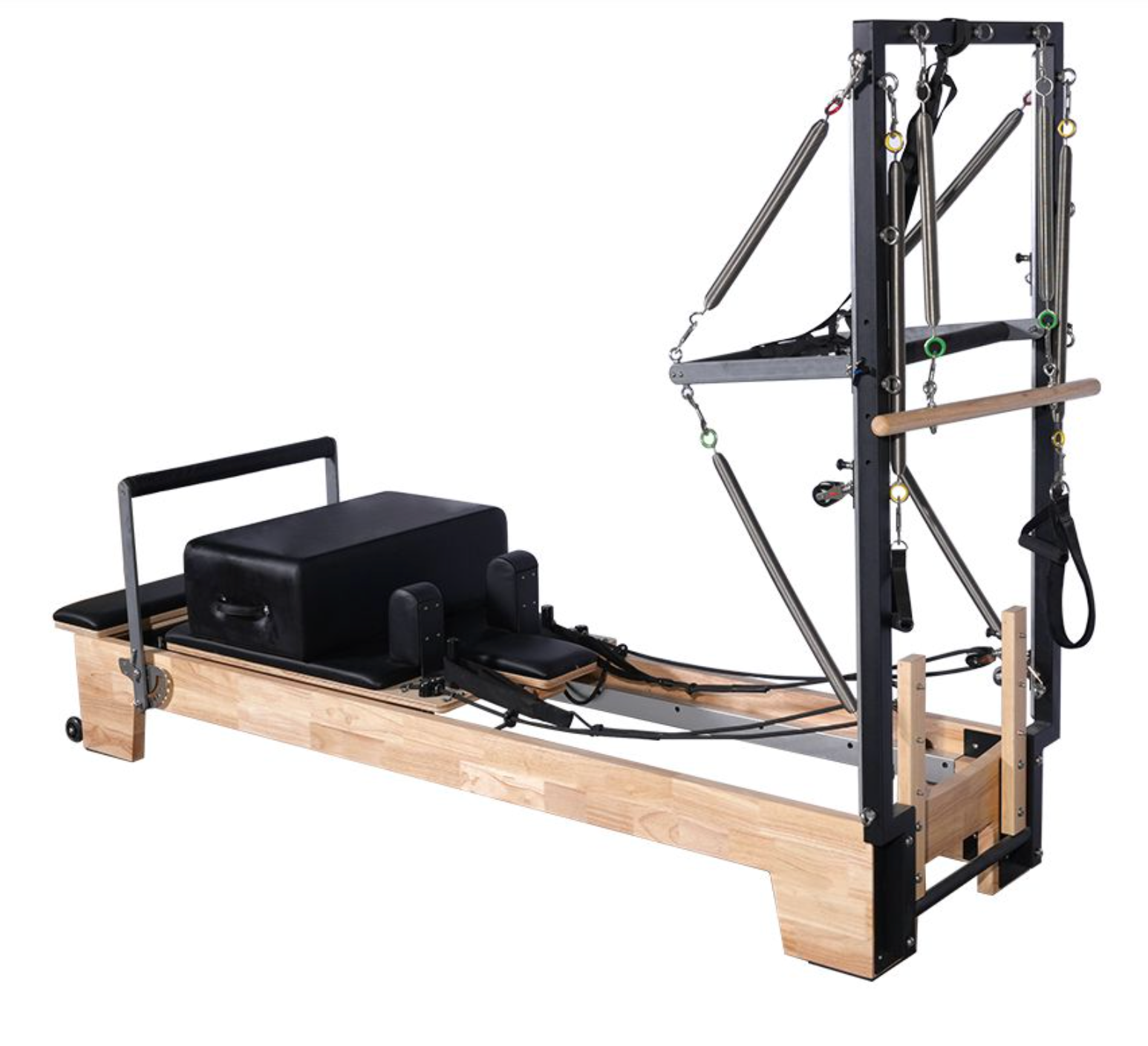 Deluxe Oak Wood Pilates Reformer with Half Trapeze