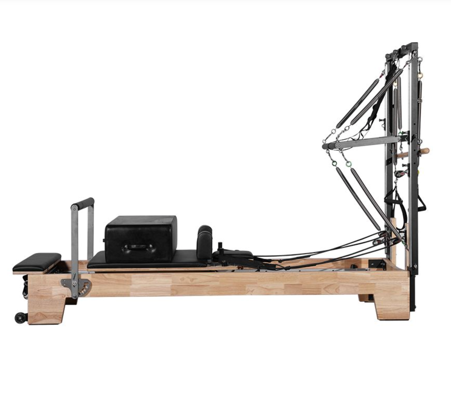 Deluxe Oak Wood Pilates Reformer with Half Trapeze