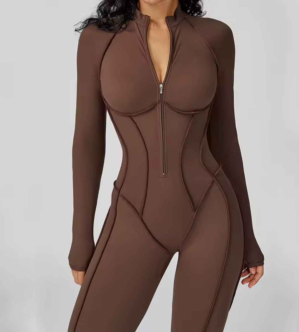 Damski kombinezon do jogi i pilatesu z długim rękawem
