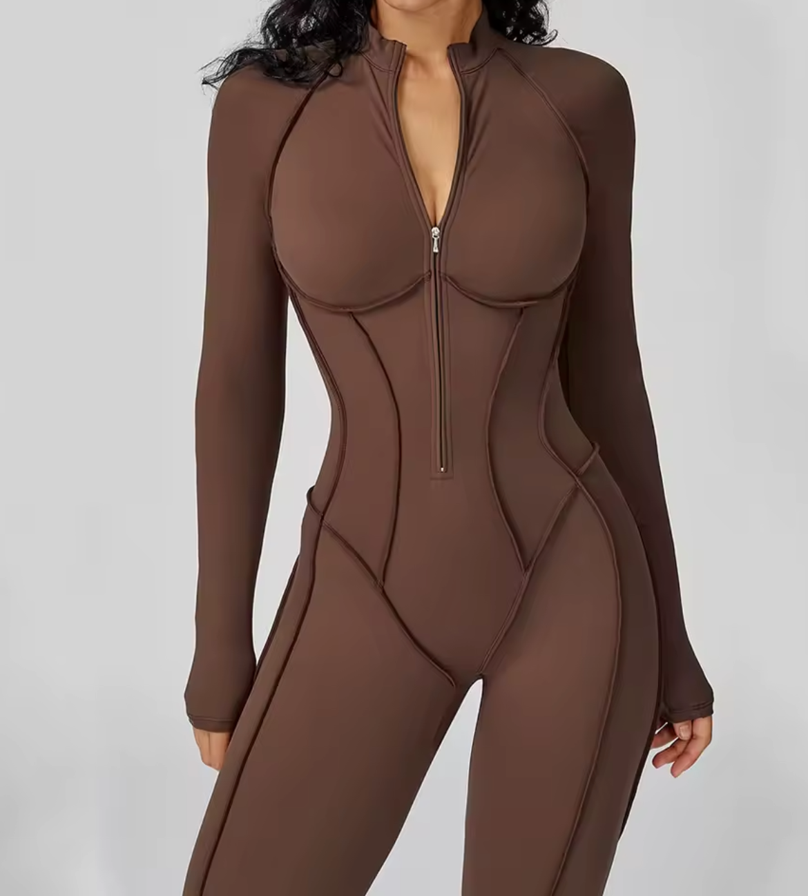 Damski kombinezon do jogi i pilatesu z długim rękawem