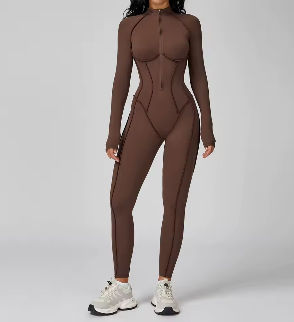 Damski kombinezon do jogi i pilatesu z długim rękawem